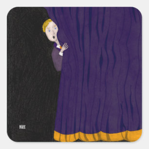 Sticker Carré L'Homme Derrière Le Rideau