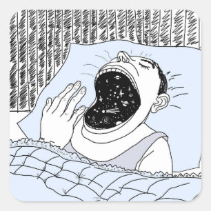 STICKER CARRÉ L'HOMME ET LES COSMOS