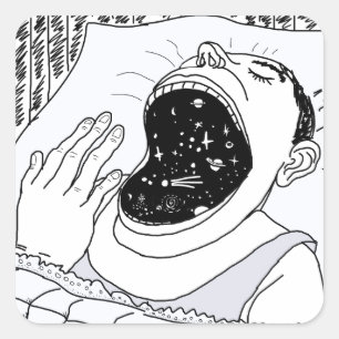 STICKER CARRÉ L'HOMME ET LES COSMOS