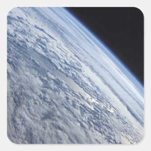 Sticker Carré L'horizon terrestre contre la noirceur de l'espace