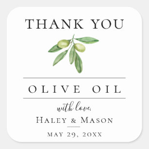 Sticker Carré L'huile d'olive favorise le Merci