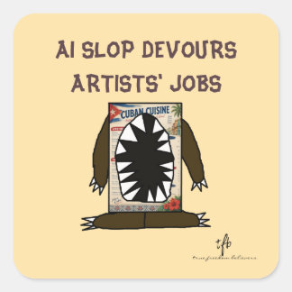 Sticker Carré L'IA dévore les emplois des artistes