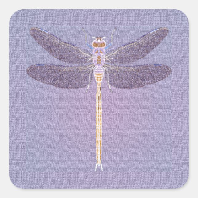 Sticker Carré libellule violette (Devant)