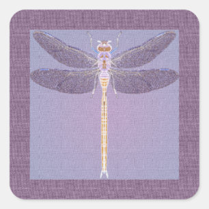 Sticker Carré libellule violette