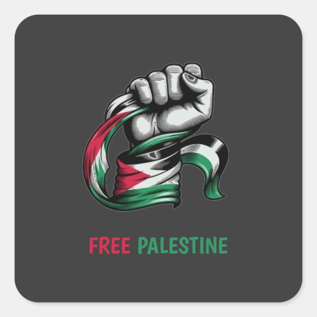 Sticker Carré Libérez la Palestine pour mettre fin à l'apartheid (Devant)