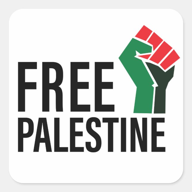 Sticker Carré Libérez la Palestine, Solidarité avec la Palestine (Devant)