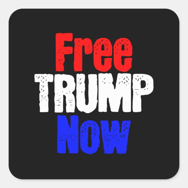 Sticker Carré Libérez Trump maintenant (Devant)