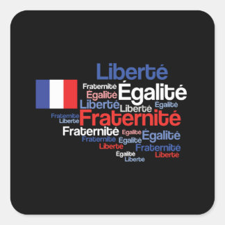 Sticker Carré Liberté, Égalité, Fraternité nationale française