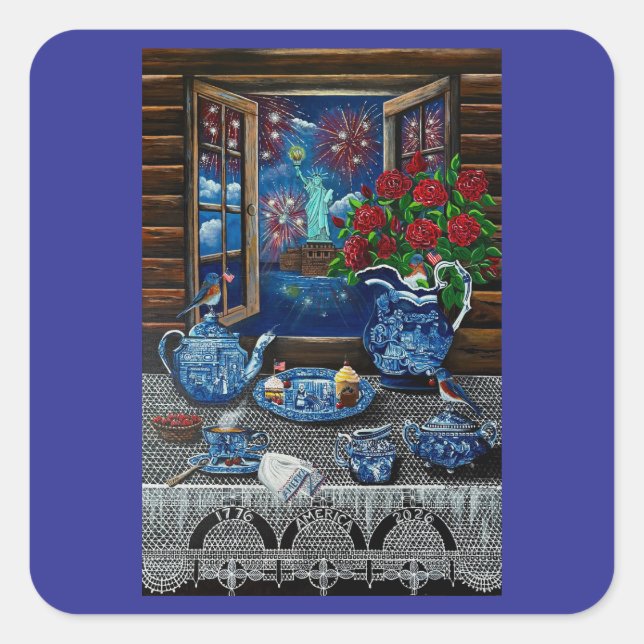 Sticker Carré Liberty’s Tea Time Delight! (Devant)