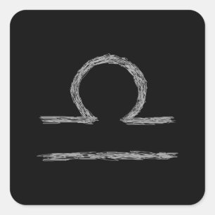 Sticker Carré Libra. Signe astrologique zodiaque.