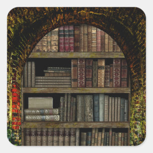 Sticker Carré Libraire de Old Book