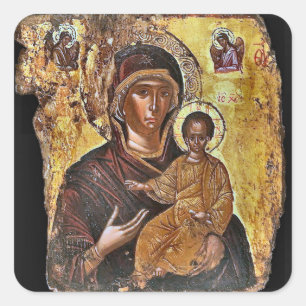 Sticker Carré L'icône orthodoxe Theotokos et l'enfant Christ