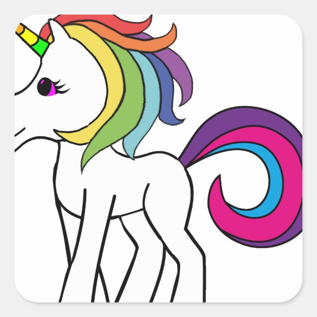Sticker Carré Licorne (Devant)