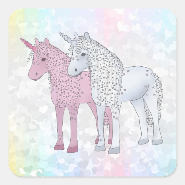 Sticker Carré Licornes (Devant)