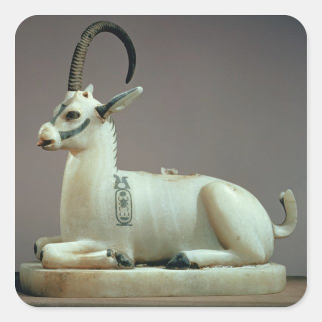 Sticker Carré Lid d'un pot d'unguent sous forme d'ibex (Devant)