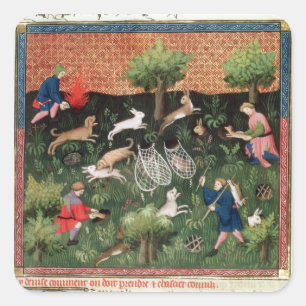 Sticker Carré Lièvres de la chasse fol.92 de Mme Fr 616, du