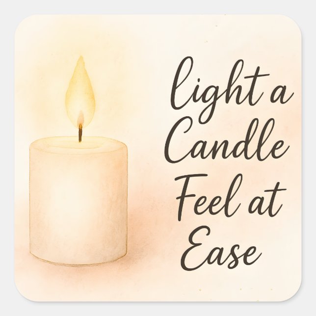 Sticker Carré Light a Candle Feel at Ease (Devant)