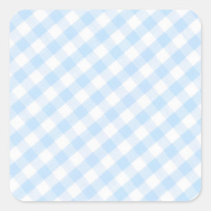 Sticker Carré Light blue diagonal gingham