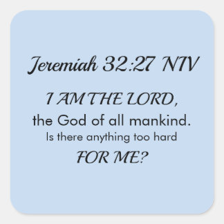 Sticker Carré Light Blue Inspirational Bible Verse Power of God