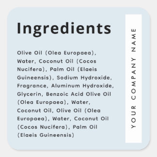 Sticker Carré Light dusty blue trendy ingredient list product