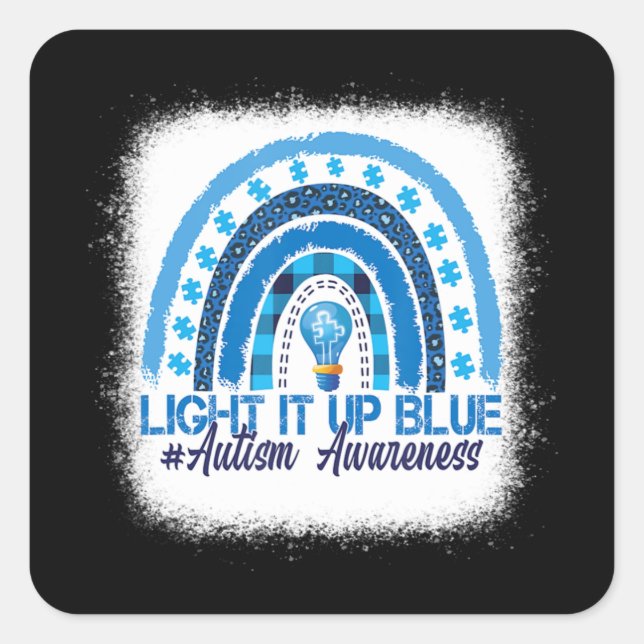Sticker Carré Light It Up Blue Rainbow (Devant)