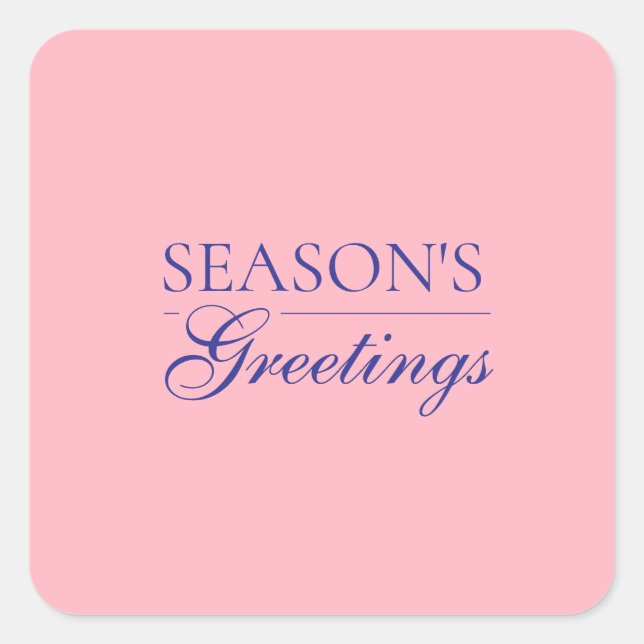 Sticker Carré Light Pink Happy New Year Merry Christmas Holiday (Devant)
