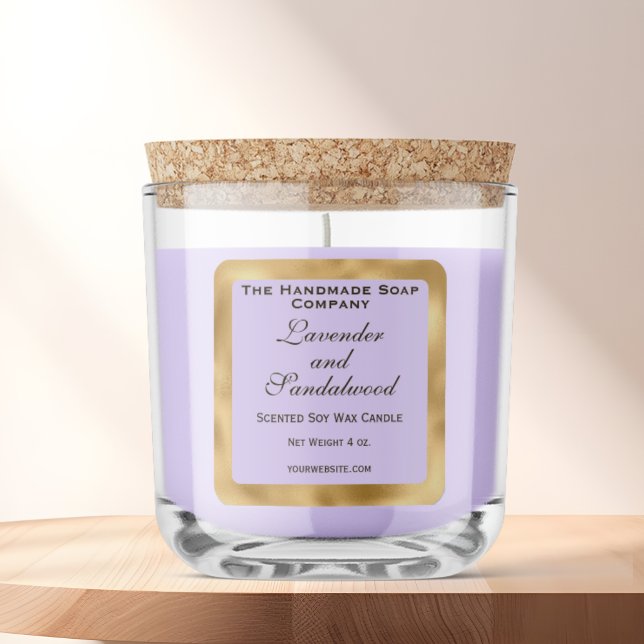 Sticker Carré Light Purple and Gold Foil Candle Label (Créateur téléchargé)