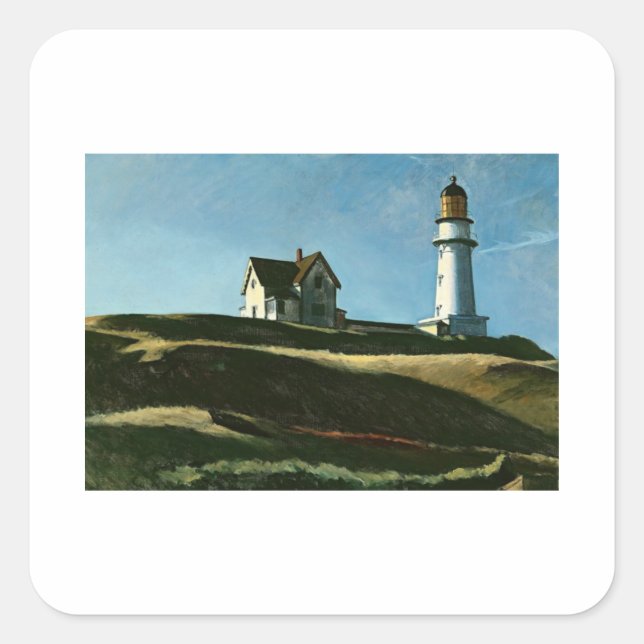 Sticker Carré Lighthouse Hill - Edward Hopper (Devant)