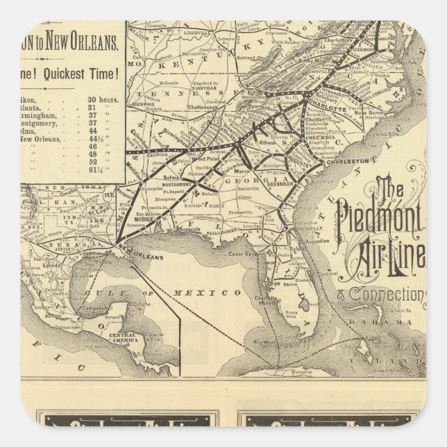 Sticker Carré Ligne aérienne du Piémont (Devant)