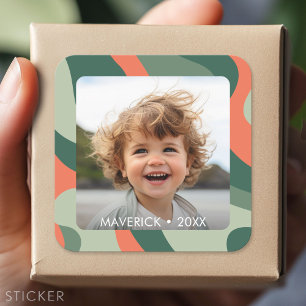 Sticker Carré Ligne biologique Art Abstrait - 1 Photo Jade Tange