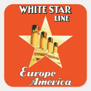 Sticker Carré Ligne blanche d'étoile