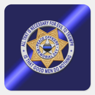 Sticker Carré Ligne bleue mince