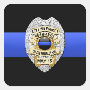 Sticker Carré Ligne bleue mince