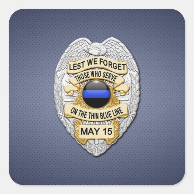 Sticker Carré Ligne bleue mince (Devant)