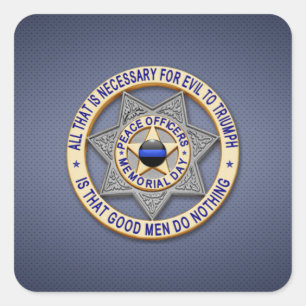 Sticker Carré Ligne bleue mince