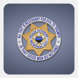 Sticker Carré Ligne bleue mince