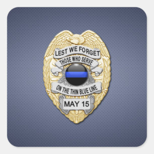 Sticker Carré Ligne bleue mince