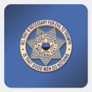 Sticker Carré Ligne bleue mince