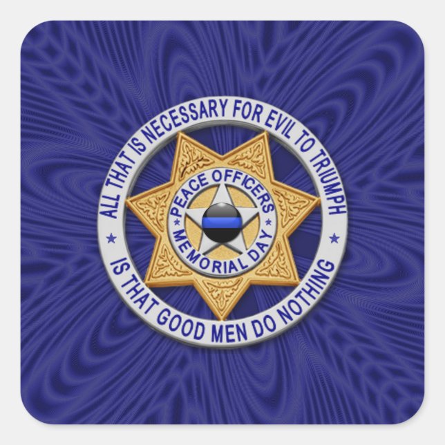 Sticker Carré Ligne Bleue Mince Un-d'un-un-un-un (Devant)