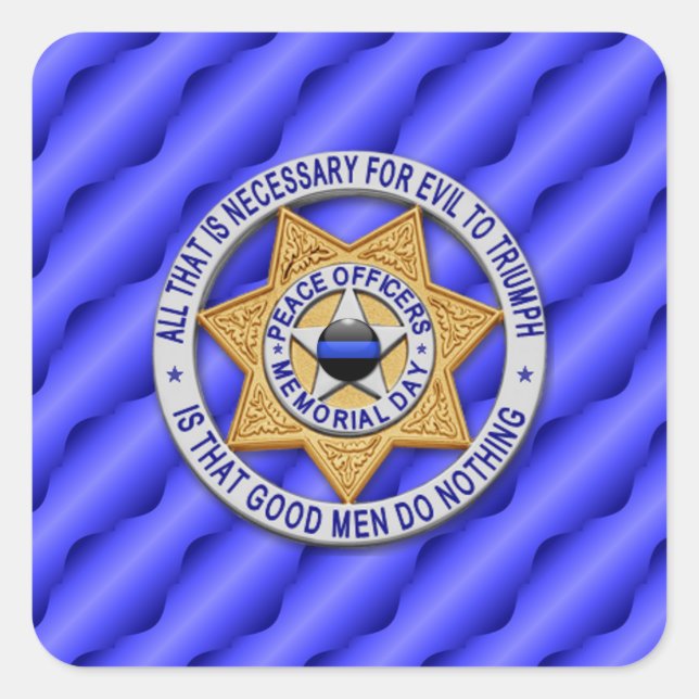 Sticker Carré Ligne Bleue Mince Un-d'un-un-un-un (Devant)