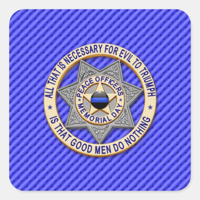 Sticker Carré Ligne Bleue Mince Un-d'un-un-un-un (Devant)