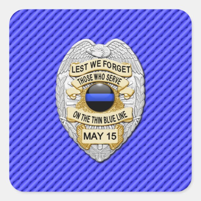 Sticker Carré Ligne Bleue Mince Un-d'un-un-un-un (Devant)