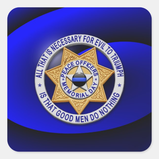 Sticker Carré Ligne Bleue Mince Un-d'un-un-un-un (Devant)