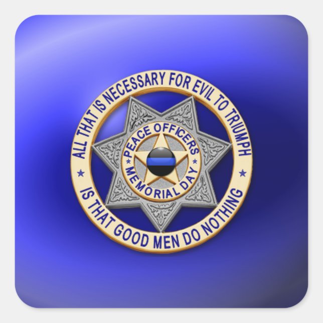 Sticker Carré Ligne Bleue Mince Un-d'un-un-un-un (Devant)