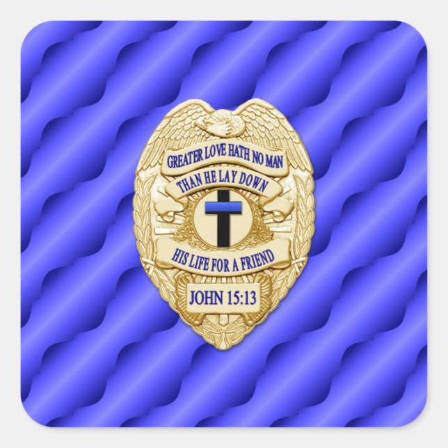 Sticker Carré Ligne Bleue Mince Un-d'un-un-un-un (Devant)