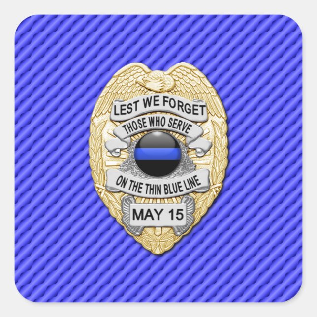 Sticker Carré Ligne Bleue Mince Un-d'un-un-un-un (Devant)