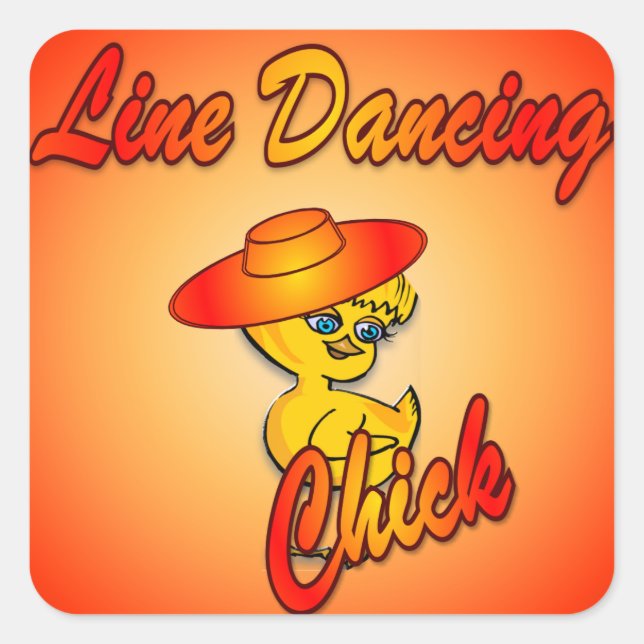 Sticker Carré Ligne Dancing Chic #5 (Devant)