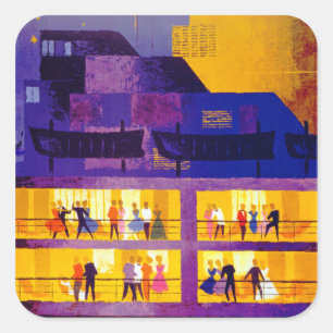 Sticker Carré Ligne d'orientation ~ Partie sur le pont