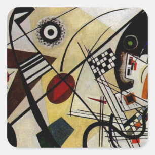Sticker Carré Ligne ininterrompue Kandinsky Transverse