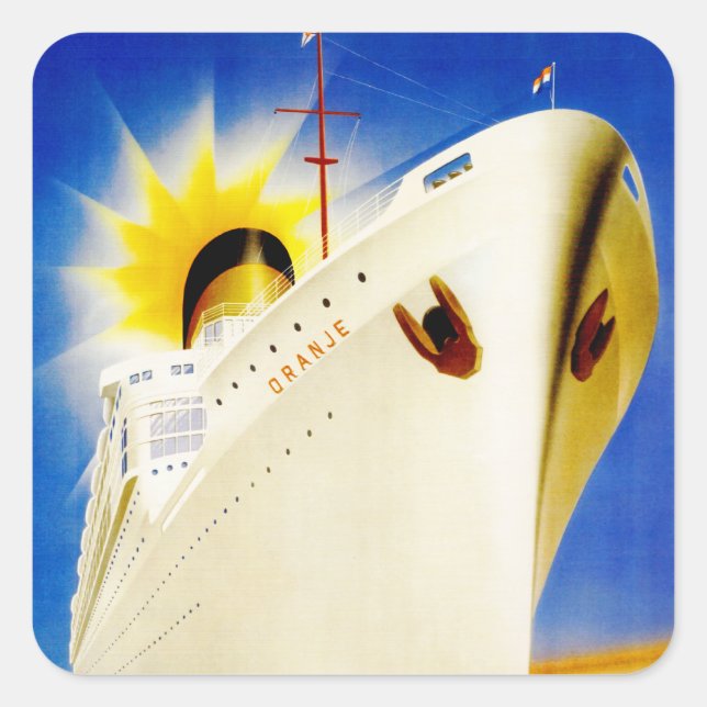 Sticker Carré Ligne Oranje ~ Nederland (Devant)